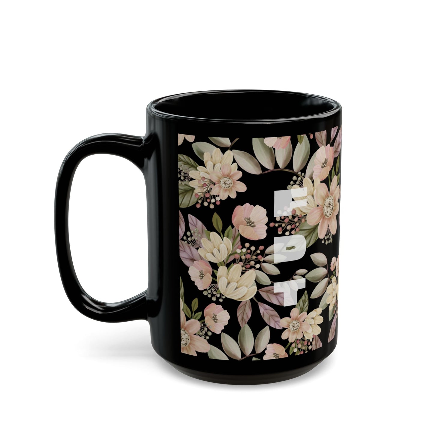 FDT Floral Background Black Mug (11oz, 15oz)