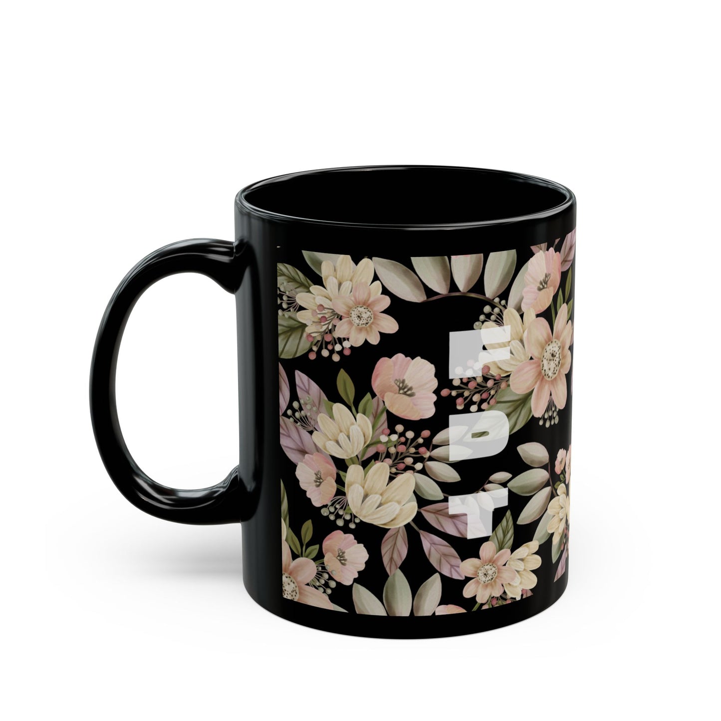 FDT Floral Background Black Mug (11oz, 15oz)