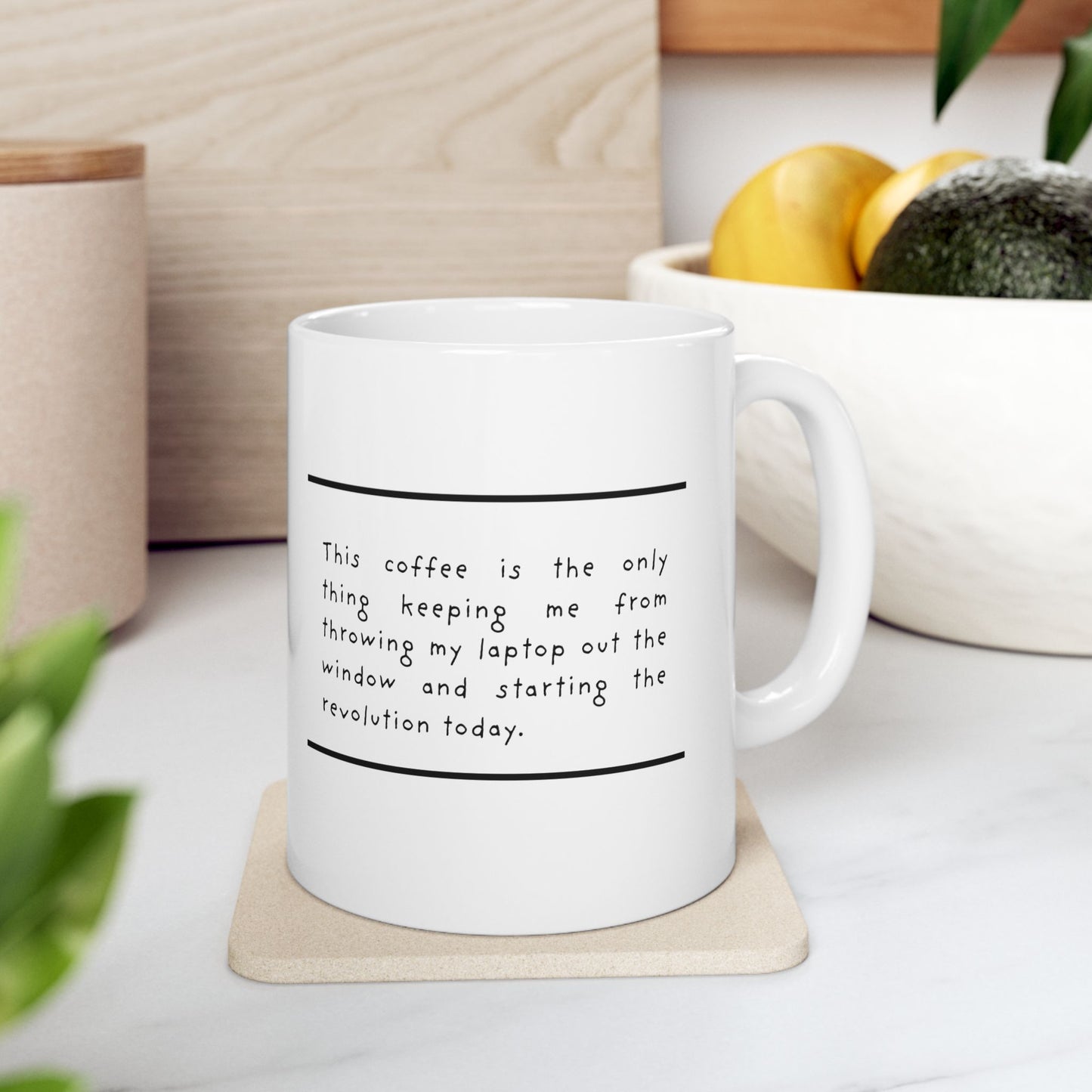 Throw my Laptop Ceramic Mug, (11oz, 15oz)