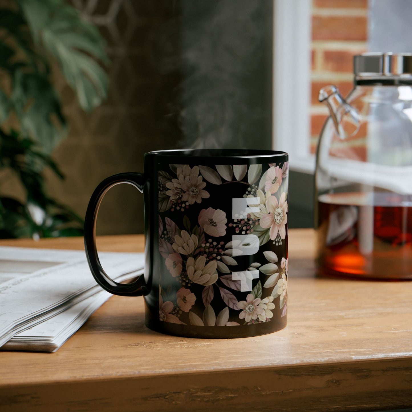 FDT Floral Background Black Mug (11oz, 15oz)