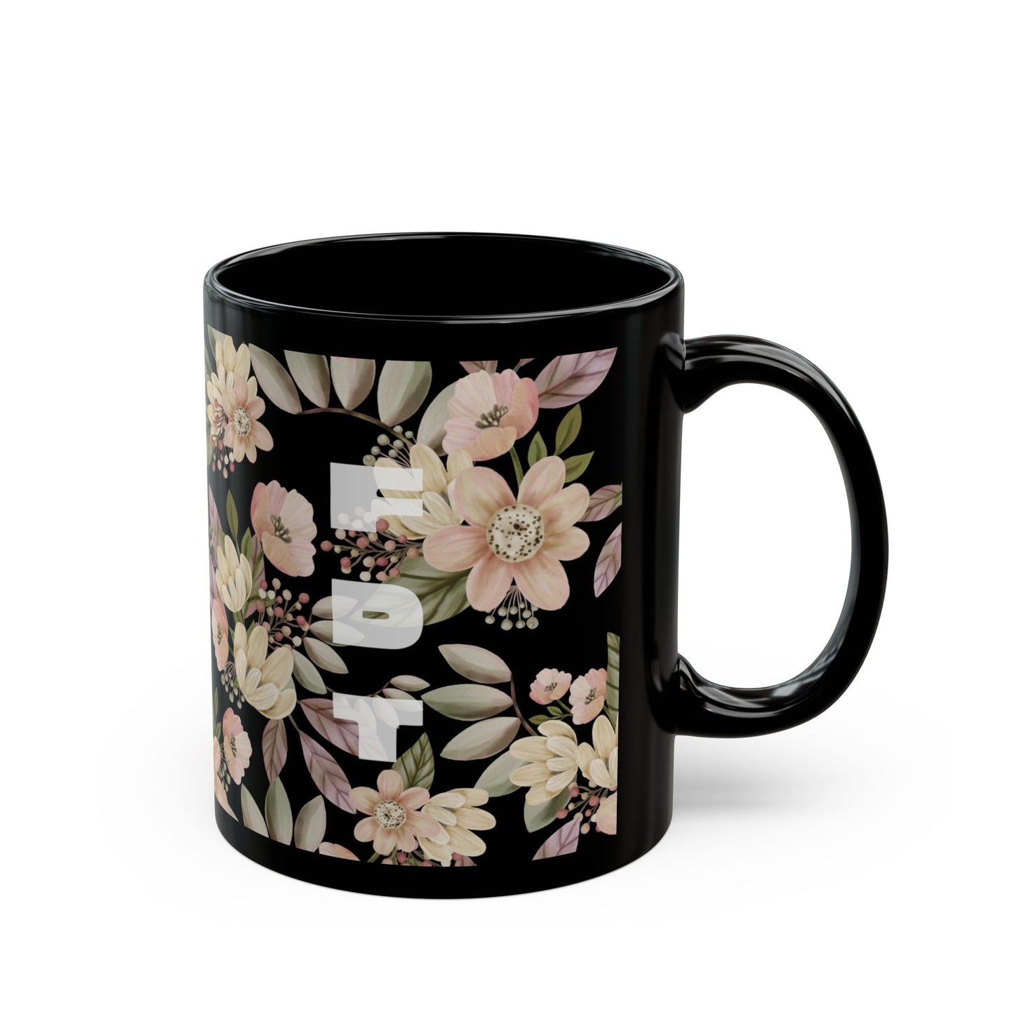 FDT Floral Background Black Mug (11oz, 15oz)