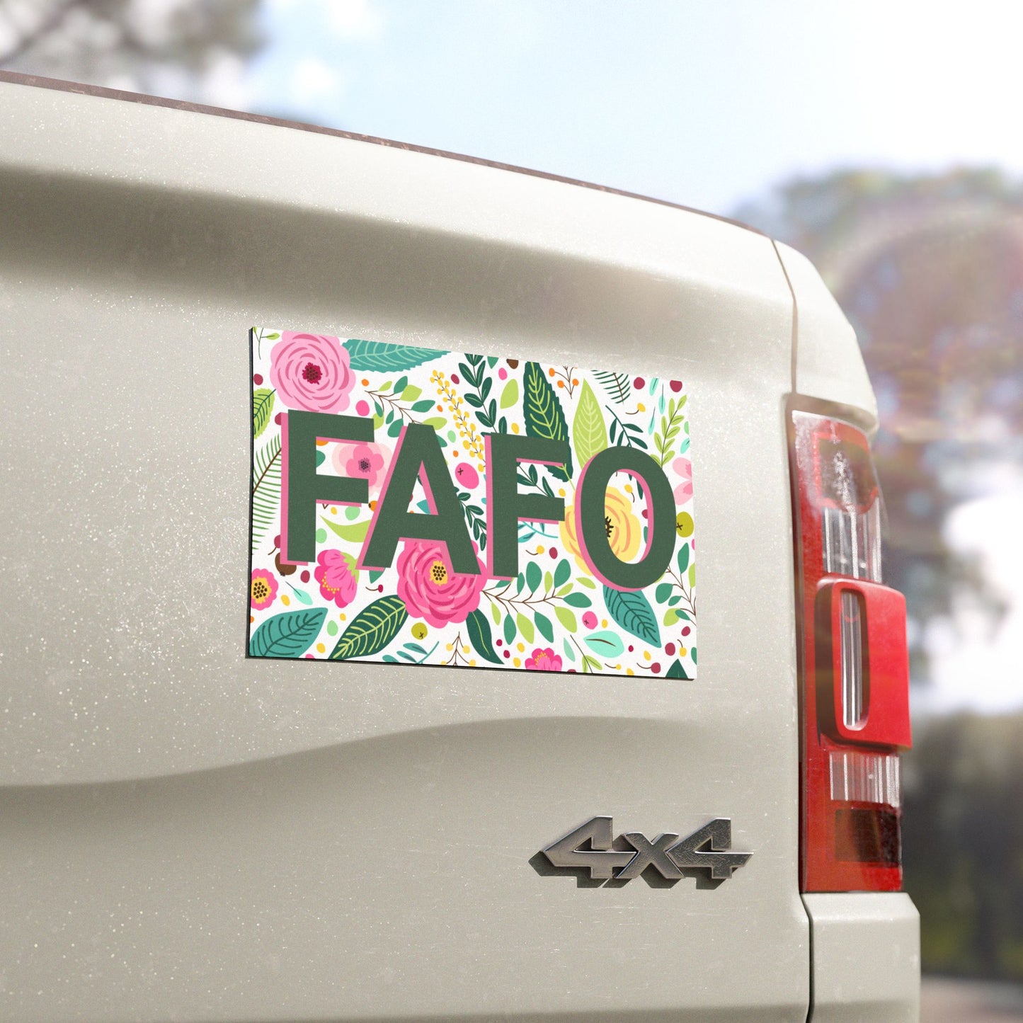 FAFO Car Magnet – A Floral Warning for Those Who Played Themselves